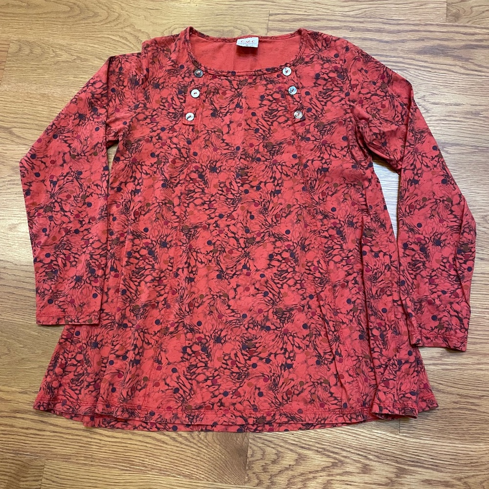 CMC Color Me Cotton Red PrintTop, Size M
